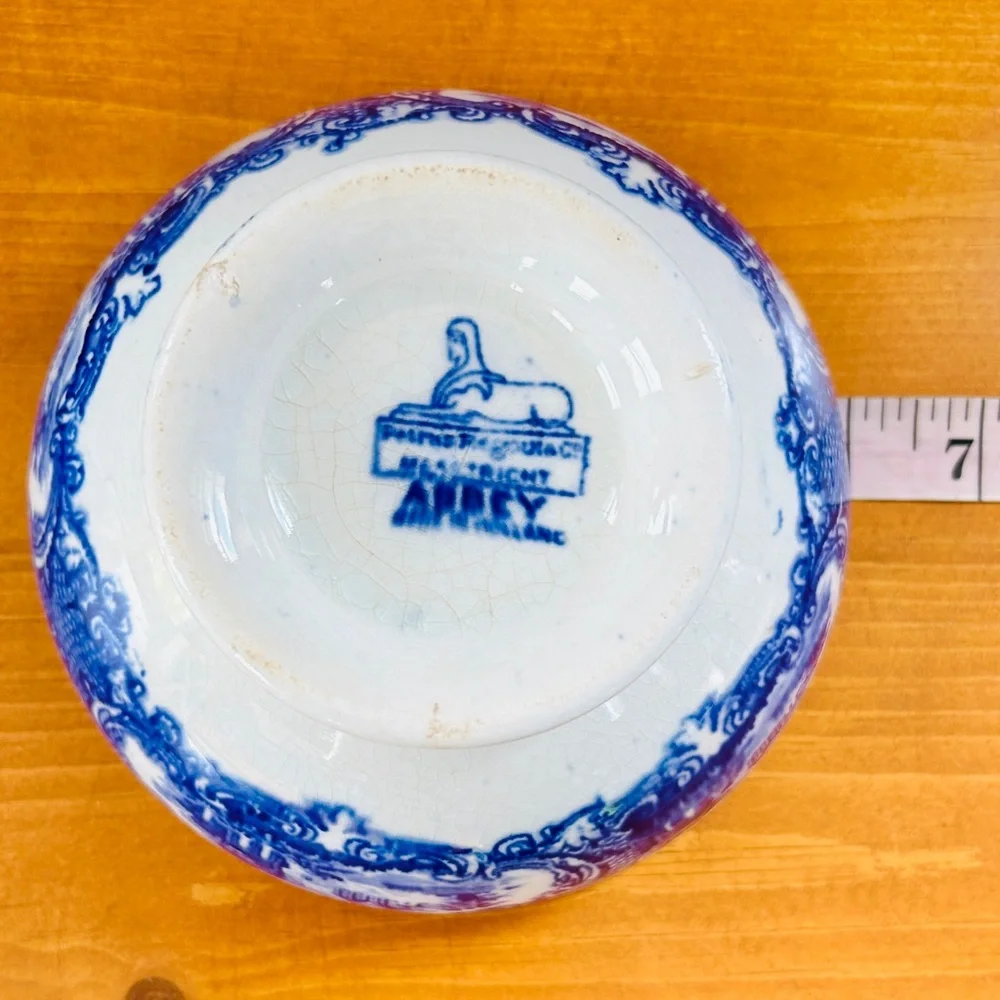 RARE Petrus Regout & Co Holland Abbey Pattern Blue Bowl